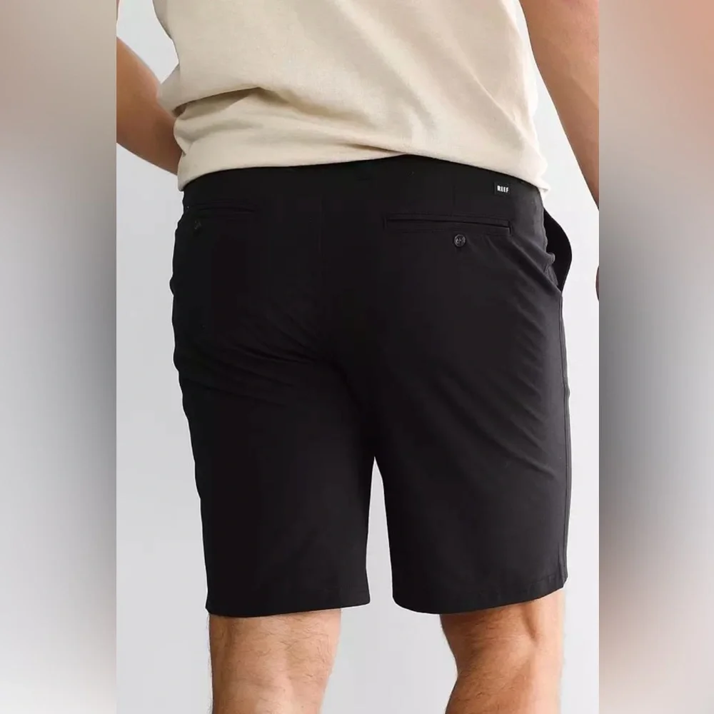 REEF Dante Walking Shorts Black Stretch Hybrid 34 New 8” inseam - Picture 4 of 5